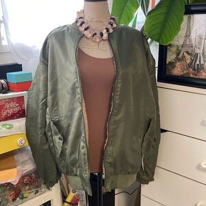 Forever 21 | bomber oversized reversible jacket. Thick and cozy.